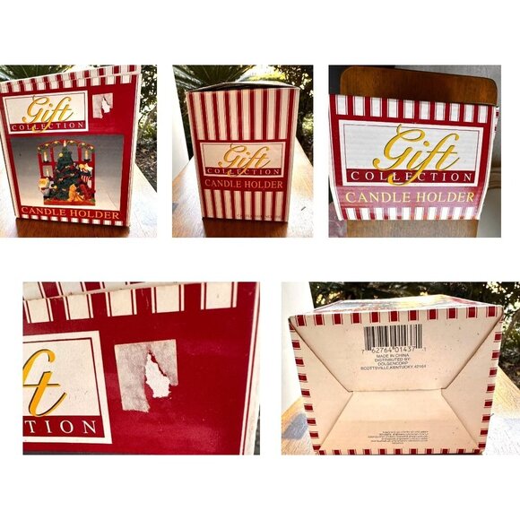 VTG Gift Collection Candle Holder New Christmas Tree Santa Long Johns Teddy Bea - Picture 12 of 12